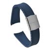 20/22mm Curved End Cuttable Rubber Folding Buckle Universal Diving Watchband Fit for Omega/Casio/Seiko(Blue-Silver Buckle,20mm) view 1