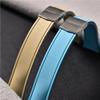 20/22mm Curved End Cuttable Rubber Folding Buckle Universal Diving Watchband Fit for Omega/Casio/Seiko(Sky Blue-Silver,22mm) view 3