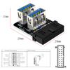 cablecc USB3.0 Motherboard 19/20pin Box Header Slot to 10Gbps Dual USB 3.0 Type-A Adapter Forward Angled Vertical Type view 3