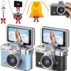 2026 New Mini Digital Camera with 1.47 in LCD Screen, 1080P Mini Camera with Built-in Flash & Flip Display, Portable Keychain Camera for Travel & Daily Use with Free 32GB Memory Card (2Pcs/3) view 1