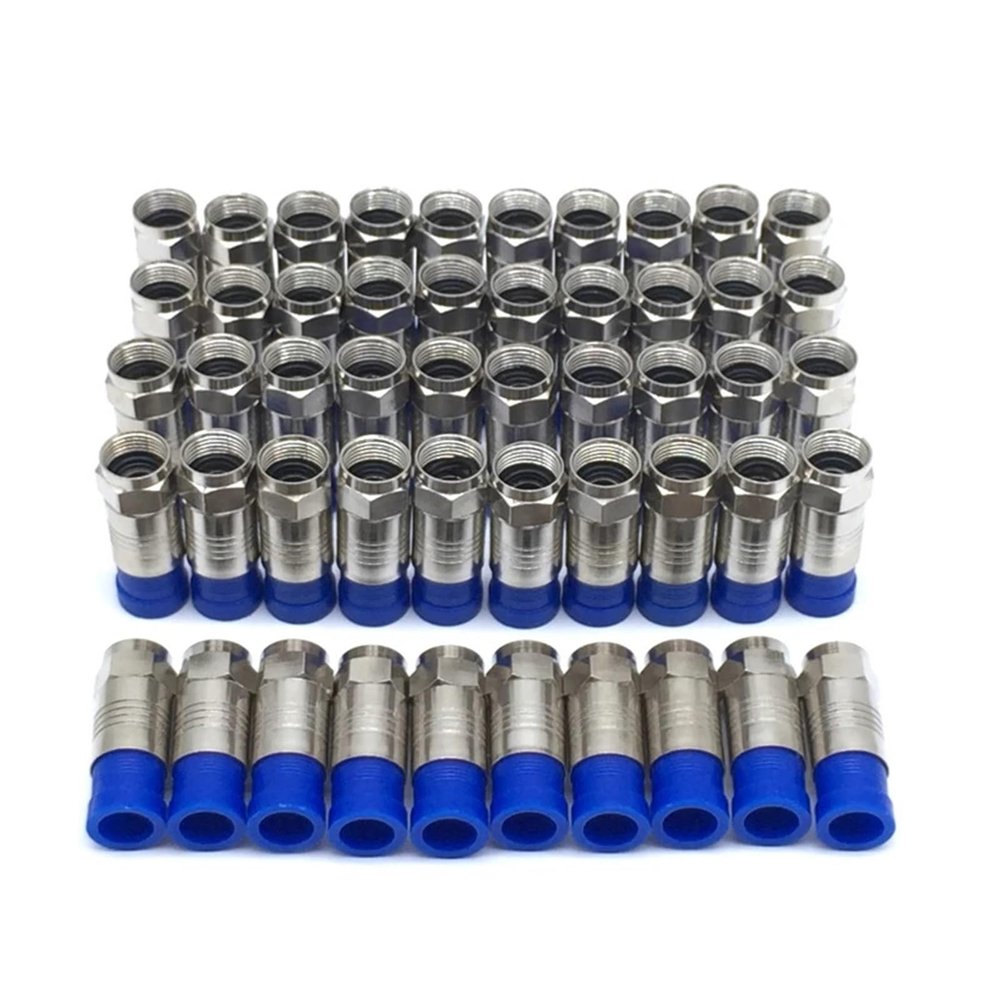 50-Pack of F-Type Male connectors with Compression Fittings and O-Rings