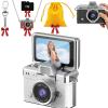 2026 New Mini Digital Camera with 1.47 in LCD Screen, 1080P Mini Camera with Built-in Flash & Flip Display, Portable Keychain Camera for Travel & Daily Use with Free 32GB Memory Card (1Pc/4) view 1