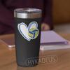 (3Pcs) Blue Volleyball Stickers Volleyball Heart Decals Waterproof Vinyl Sticker for Water Bottle, Tumbler, Phone Case, Poster Board, Laptop, Scrapbooking, Team Players, Coach, 3" x 2.8" view 4