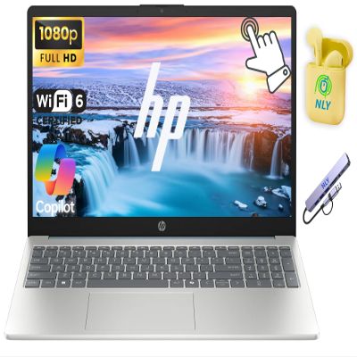 HP Touchscreen 15.6" FHD Business Laptop Computer, 8-Core Intel i3-N305, 16GB RAM 1TB Storage (512GB SSD+512GB Docking Station Set), Windows 11 Laptop with AI Ready, NLY Earphones, Blue