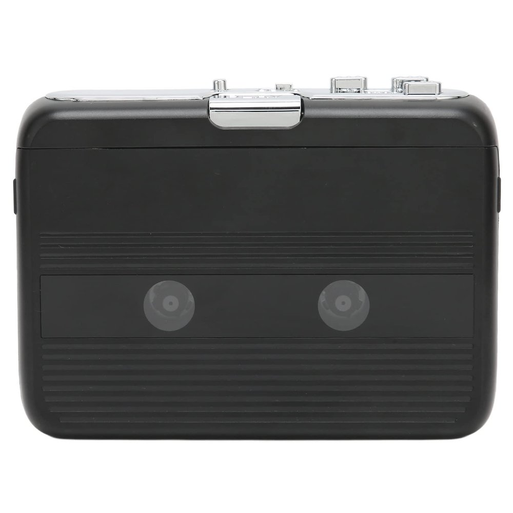 LUCKDANO TON007B Cassette Player with Earphones, Autoreverse Function, Retro Stereo Cassette Player, Portable Wireless Design. (Black)