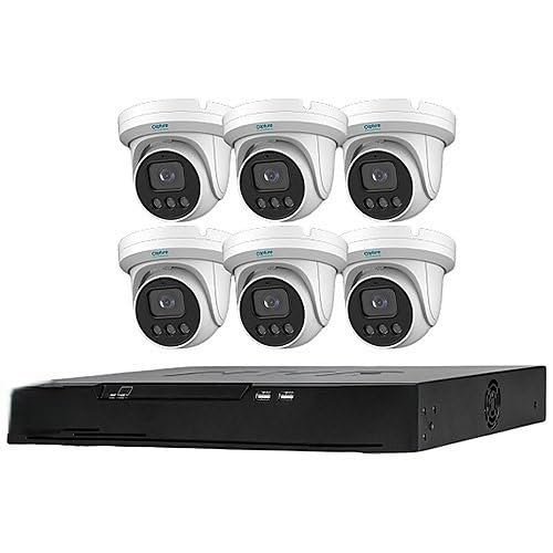 R2-IP8C5MPK 7-Piece IP Surveillance Kit with 8-Channel 4K PoE NVR and 5MP Turret Cameras, 2TB Hard Drive