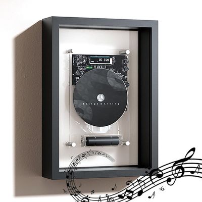 Desktop Decorative Music Frame Cd Player, Music Decorative Photo Frame, 5.0 BT/3.5mm AUX Output & Max. Communication Distance: 10 Meters, Without Speakers for Wall Decor