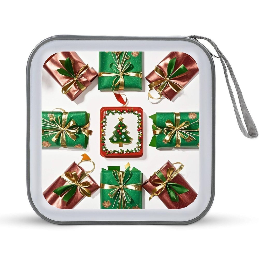 FekiLoot Christmas Gift Wrapping CD Case 40 Discs Heavy Duty Bag Binder Storage Booklet Album Portable DVD CD Case Holder for Car Sturdy Hard Plastic Disc Cases for Home Office Travel