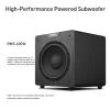 Elimavi Front Firing Powered Subwoofer - 400W Deep Bass Home Theater Sub for Large Rooms - 12" Copper Driver, MDF Enclosure w/Aluminum Radiator - Connect Extra Sub via Subwoofer Out view 2