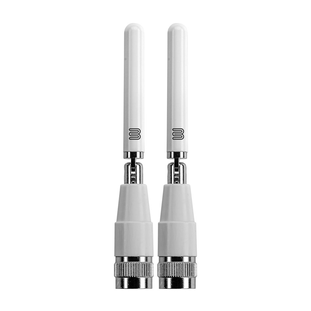Bolton Dart WiFi Antenna 2-Pack | Monopole | Dual-Band 2.4/5.8-7.125 GHz | RP-SMA M Connector | Omnidirectional | Compact, Rotatable, Hinged Design | for WiFi Routers & Access Points (2 WiFi White)