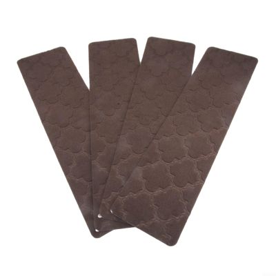 4PCS Non-Slip TPR Stair Mats, Washable & Customizable Step Covers for Safety, Machine Washable Stair Runners with Soft Floor Grips, No Stair Pads for Steps, Brown(Brown)