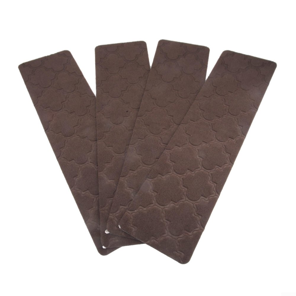 4PCS Non-Slip TPR Stair Mats, Washable & Customizable Step Covers for Safety, Machine Washable Stair Runners with Soft Floor Grips, No Stair Pads for Steps, Brown(Brown)