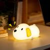 Dog Night Light & Lamp for Kids - Squishy Silicone Lying Puppy, Dimmable and 7 RGB Colors, Switchable Animal Sound, Portable Rechargeable BPA-Free, Gift for Children/Teens/College Students/Girlfriends view 1