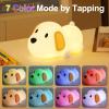 Dog Night Light & Lamp for Kids - Squishy Silicone Lying Puppy, Dimmable and 7 RGB Colors, Switchable Animal Sound, Portable Rechargeable BPA-Free, Gift for Children/Teens/College Students/Girlfriends view 3