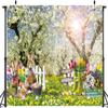 Spring Easter Photography Backdrop 8x6FT Flowers Lawn Natural Scenery Easter Background Spring Baby Shower Birthday Party Decorations Photo Props view 2