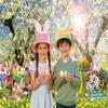 Spring Easter Photography Backdrop 8x6FT Flowers Lawn Natural Scenery Easter Background Spring Baby Shower Birthday Party Decorations Photo Props view 3