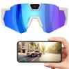 Huotan Smart Glasses with Camera - Baseball Glasses with Camera, POV Glasses for Recording, Sunglasses with Bluetooth, AI Smart Glasses for Outdoor Activities (Blue-A) view 1