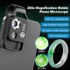 Brrnoo 200X Phone Microscope, Portable USB Rechargeable with CPL Lens for Smartphone, LED Light Universal Digital Microscope Camera Attachment view 4