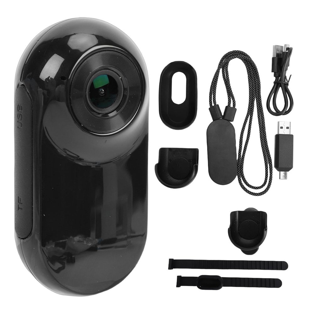 BAFOVY Thumb Size Camera, 128GB 1080P HD Recording Wearable Snap Cam, Magnetic Lanyard, for Sports Adventure (Black)