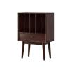 KEG801302 Home Vinyl Record Cabinet with Drawers Large Capacity Living Room CD Magazine Storage Rack Storage view 1