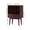 KEG801302 Home Vinyl Record Cabinet with Drawers Large Capacity Living Room CD Magazine Storage Rack Storage view 2