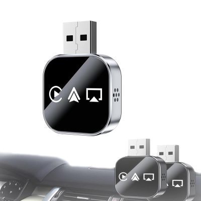 2026 Upgrade 3 in 1 Screen Mirror iOS Phone, Wired to Wireless Adapter, for Link Bluetooth Auto Movies (Silver)
