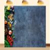 10X5ft Fabric Vegetable Backdrop on Wooden Board Retro Market Restaurant Healthy Eating Background Thanksgiving Vegetarian Party Decorations Setting Photo Studio Props view 1