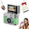 2026 New Mini Digital Camera with 1.47 in Flip LCD Screen, 1080p Retro Mini Ccd Camera with 32/64/128GB Card,Keychain Digital Camera with Lanyard,Record The Beautiful Moments of Life (Green,64GB) view 1