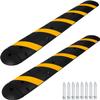 7 FT Heavy Duty Rubber Speed Bump 2-Pack, Driveway Cable Protector Ramp with Installation Bolts & 2 End Caps for Parking Lots, Garage & Gravel Roads view 1