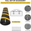 7 FT Heavy Duty Rubber Speed Bump 2-Pack, Driveway Cable Protector Ramp with Installation Bolts & 2 End Caps for Parking Lots, Garage & Gravel Roads view 3