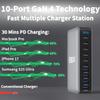 880W USB C Fast Charger Block, 10 Ports GaN IV Pro USB Chagring Station, 140W PD QC HUB for Multiple Devices, Laptop Adapter Compatible with MacBook Pro/Air iPad iPhone Pro Max, Galaxy, Dell, HP view 3