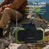 Emergency Radio Waterproof Bluetooth Speaker,Hand-Crank NOAA Weather Radio with Solar Panel,5000mAH Cell Phone Charger,Flashlight,SOS,Outdoor Camping Gear Camping view 2