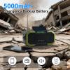 Emergency Radio Waterproof Bluetooth Speaker,Hand-Crank NOAA Weather Radio with Solar Panel,5000mAH Cell Phone Charger,Flashlight,SOS,Outdoor Camping Gear Camping view 3
