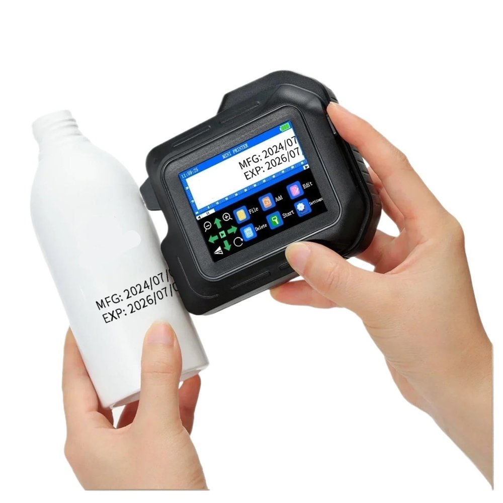 SHIHUANI E98 12.7mm Portable Mini Touchscreen Handheld Inkjet Printer for QR Barcode Logo Date Label(Without Ink,JP)