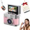 2026 New Mini Digital Camera with 1.47 in Flip LCD Screen, 1080p Retro Mini Ccd Camera with 32/64/128GB Card,Keychain Digital Camera with Lanyard,Record The Beautiful Moments of Life (Pink,32GB) view 1