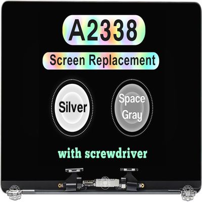 13.3" New Replacement for MacBook Pro M1 2020 A2338 EMC 3578 MYD83 MYD92 MYDA2 MYDC2 LCD Screen Retina Display Full Top Assembly (Gray)