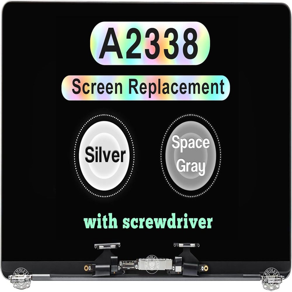 13.3" New Replacement for MacBook Pro M1 2020 A2338 EMC 3578 MYD83 MYD92 MYDA2 MYDC2 LCD Screen Retina Display Full Top Assembly (Gray)