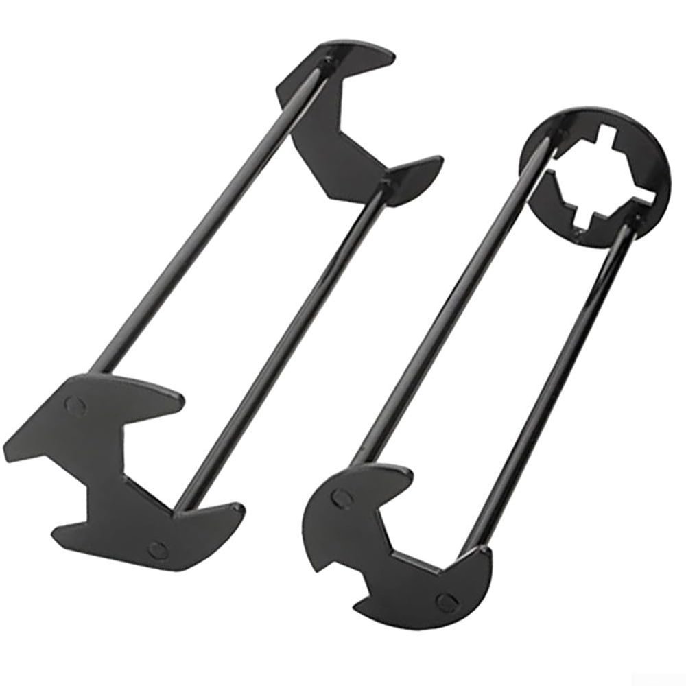 Sink Basin Wrench 2 Pack - Alloy Steel Plumbing Wrench Tool with Four-Jaw Hex Design for Tight Spaces, Adjustable Sink Tap Spanner for Pipe Nuts and Faucet Installation