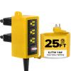 Iwister IP66 Outdoor Power Strip Fully Waterproof, 6 AC 25 Ft, 1875W/15A 14AWG Heavy-Duty SJTW Extension Cord, All-Weather, Surge Protection, Ideal for Outdoor, patios,Garden, Pool Party,RV,Yellow view 1