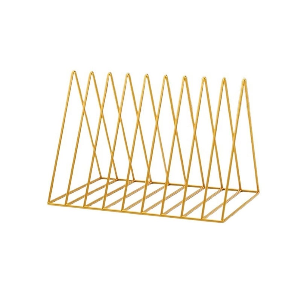 WANGHAI2024M CD Storage Rack Minimalist Triangular Iron Metal CD Albums Record Rack for Home Office Hotel
