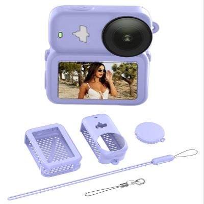 Arxonis 4-in-1 Silicone Protective Case Compatible with DJI Osmo Nano, Full Body Protection Set with Lens Cap & 2 Anti-loss Lanyard, Shockproof Anti-Scratch Cover[Blue]
