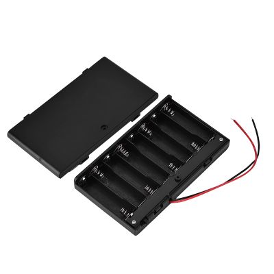 Estink 8Pcs Aa Holder, 8 Aa Batry Lder Portable Storage, 12 Batry Lder with Power and Sliding Closure, for Organizing and Protecting 1 to 8 Aa As External Power Source