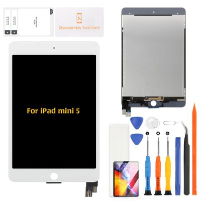 A-MIND Screen Replacement for iPad mini 5 2019 LCD Display Touch Screen Digitizer Assembly Compatible with A2133 A2124 A2126 A2125 (White)