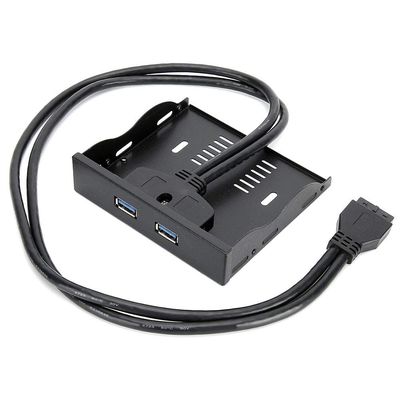 Estink Usb3.0 Floppy Front Panel, Front Panel USB Convert 3.5In Floppy Space to 2 Usb3.0 Ports, Plug and Play Fast Charging High Speed Data Transfer, USB 3.0 Front Panel with 19 Cable, for Pc