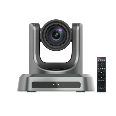 4K NDI PTZ Camera AI Voice Tracking, NDI HX2, 12x Optical Zoom Conference Camera System, Gesture Control, Built-in 4 Mics, Auto Framing, HDMI/LAN/USB, 4K Webcam for Church, Conference, Livestream