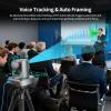 4K NDI PTZ Camera AI Voice Tracking, NDI HX2, 12x Optical Zoom Conference Camera System, Gesture Control, Built-in 4 Mics, Auto Framing, HDMI/LAN/USB, 4K Webcam for Church, Conference, Livestream view 4