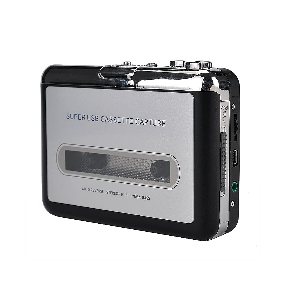 Gugxiom Tape to MP3/CD Converter, Portable Cassette Player, Audio Output for Headset, Speaker with Plug N Play and User Manual, Easy to Use