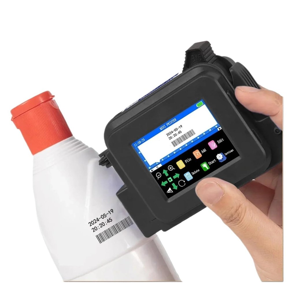 SHIHUANI 12.7mm Portable Mini Printer Handheld Inkjet Printer for Text QR Barcode Image Batch Number Logo Image(KR)