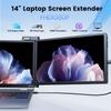 14'' Triple Laptop Screen Extender, 1080P FHD Portable Monitor for 14"-17" Laptop with USB-C/HDMI Port, Plug-Play Monitor Extender for Triple Display for Mac/Windows Remote Work & Multitasking view 2