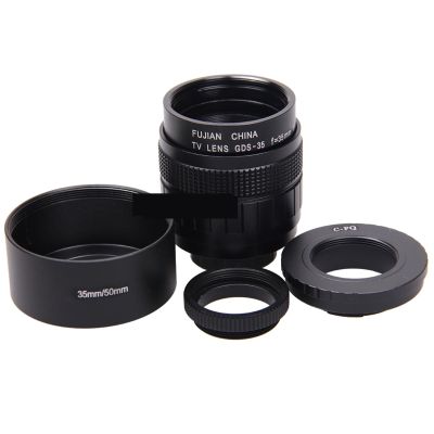 35mm F1.7 F/1.7 C-PQ Lens Mount Ring Adapter + Lens Hood + Macro Ring for Pentax Q Q10 Q7 Q-S1 Camera Excellent